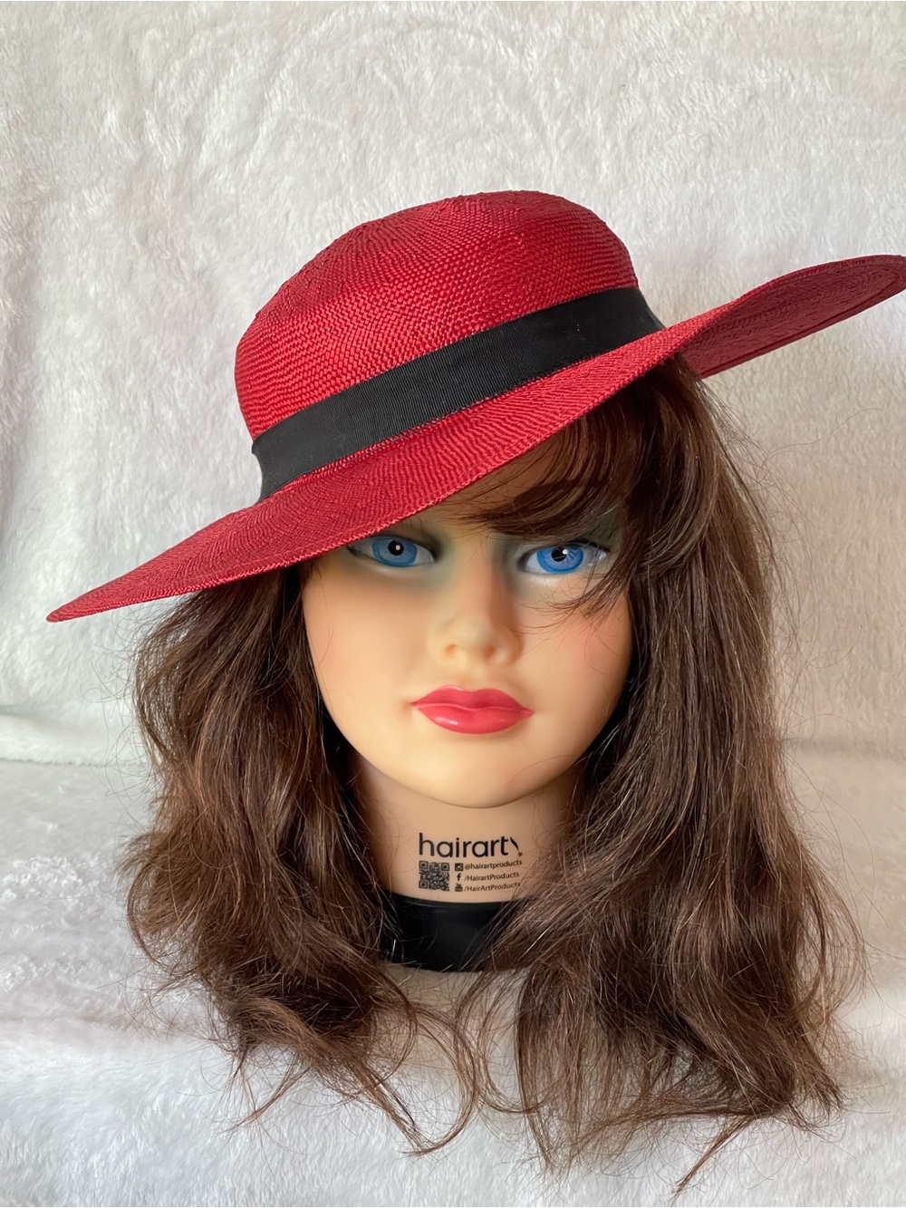 Vintage Sonni San Francisco, red wide brim, summer hat, black band